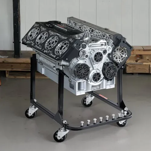 VEVOR U-förmige Motorständer Motorhebewagen (340 kg belastbar), robuster Motorhalter aus Stahl mit 4 Lenkrollen & 4 Hakenpositionen, geeignet für BB-CHEVY- und GEN-1 SB-CHEVY-Motoren – Bild 7
