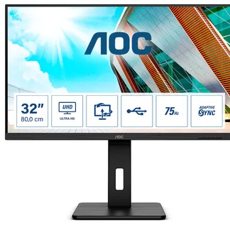 AOC P2 U32P2 Computerbildschirm 80 cm (31.5″) 3840 x 2160 Pixel 4K Ultra HD LED Schwarz AOC P2 U32P2 Computerbildschirm 80 cm (31.5″) 3840 x 2160 Pixel 4K Ultra HD LED Schwarz