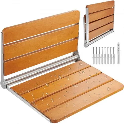 VEVOR Klappbarer Duschsitz Teak, wandmontierte hochklappbare Duschbank mit 227 kg Tragkraft, platzsparender herunterklappbarer Duschstuhl für Senioren, Schwangere, Kinder 530 x 406 x 318 mm VEVOR Klappbarer Duschsitz Teak, wandmontierte hochklappbare Duschbank mit 227 kg Tragkraft, platzsparender herunterklappbarer Duschstuhl für Senioren, Schwangere, Kinder 530 x 406 x 318 mm