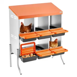 VEVOR 2-stöckiges Legenest 795x525x990 mm, 6 Fächer, Hühnernest aus Metall mit Stützbeinen, Geflügelnester, Abrollnest, ideal für Hennen, Enten, Hühner & anderes Geflügel, Orange VEVOR 2-stöckiges Legenest 795x525x990 mm, 6 Fächer, Hühnernest aus Metall mit Stützbeinen, Geflügelnester, Abrollnest, ideal für Hennen, Enten, Hühner & anderes Geflügel, Orange