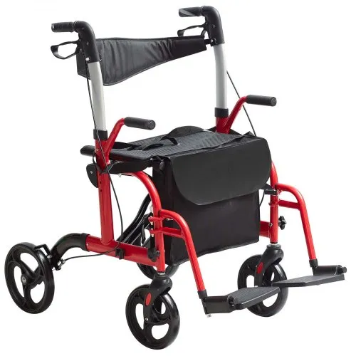 VEVOR 2-in-1 Rollator und Transportstuhl für Senioren, zusammenklappbare Rollator-Rollstuhl-Kombination und Fußstützen, leichter Aluminium-Rollator mit verstellbarem Griff, All-Terrain-Räder, 136 kg VEVOR 2-in-1 Rollator und Transportstuhl für Senioren, zusammenklappbare Rollator-Rollstuhl-Kombination und Fußstützen, leichter Aluminium-Rollator mit verstellbarem Griff, All-Terrain-Räder, 136 kg
