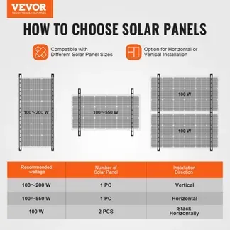 VEVOR Solarpanel-Halterungen 127 cm, 0-90° verstellbare Solarmodul-Halterungen für 100-550 W Solarmodule, leichte Aluminiumhalterungen mit klappbaren Neigungsbeinen für Wohnmobil, Dach, Boot, Off-Grid VEVOR Solarpanel-Halterungen 127 cm, 0-90° verstellbare Solarmodul-Halterungen für 100-550 W Solarmodule, leichte Aluminiumhalterungen mit klappbaren Neigungsbeinen für Wohnmobil, Dach, Boot, Off-Grid