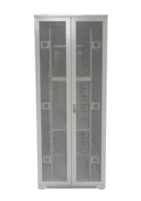 ALLNET 19"Schrank, 42HE, B800/T1000mm, perforierte Blechtüren, Lichtgrau, SNB-Serie, – Bild 7