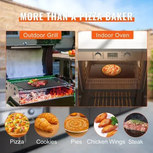 VEVOR Pizzastein Pizzastahl 508 x 355 x 10 mm, Pizzastahlplatte für den Ofen, Vorgewürzter Pizza-Backstein aus Q235-Kohlenstoffstahl mit Höherer Leitfähigkeit für Restaurants, Cafés, Straßenläden – Bild 5