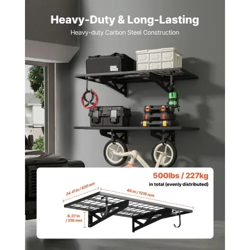 VEVOR 2er-Set Garagenregal 1219x620x210 mm Werkzeugaufbewahrung 113 kg pro Schicht Werkzeughalter Wand 1219×620 mm Regalfläche Aufbewahrungsregale Metallregal Werkzeug Organizer Wandregale VEVOR 2er-Set Garagenregal 1219x620x210 mm Werkzeugaufbewahrung 113 kg pro Schicht Werkzeughalter Wand 1219×620 mm Regalfläche Aufbewahrungsregale Metallregal Werkzeug Organizer Wandregale