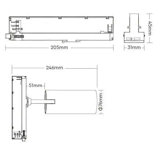 MiBoxer TS5-30W-ZR LED Track Spotlight 30W RGB-WW (RGB-CCT) Zigbee 3.0 + 2.4G weiß – Bild 4