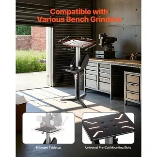 VEVOR Schleifständer, Tischschleifer-Sockel für Doppelschleifmaschinen mit 315×254 mm Montageplatte, höhenverstellbarer Sockelständer mit Schleifscheiben-Aufbewahrungsfach & Gusseisenbasis VEVOR Schleifständer, Tischschleifer-Sockel für Doppelschleifmaschinen mit 315×254 mm Montageplatte, höhenverstellbarer Sockelständer mit Schleifscheiben-Aufbewahrungsfach & Gusseisenbasis