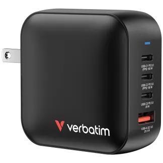 Verbatim Mini GaN Charger 100W Universal Schwarz AC Schnellladung Drinnen Verbatim Mini GaN Charger 100W Universal Schwarz AC Schnellladung Drinnen