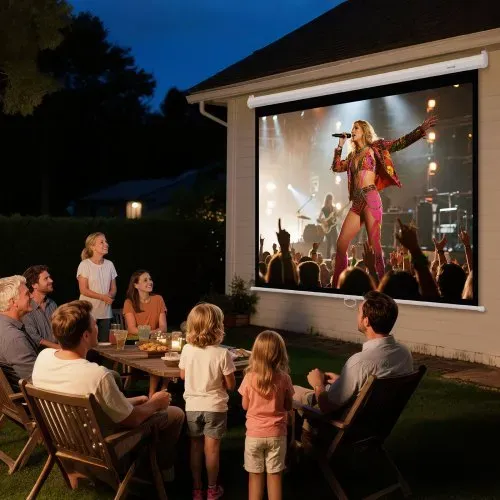 VEVOR manuelle Projektionsleinwand Beamer Leinwand, 72 Zoll 4:3 4K 1080 HD, einziehbare Projektionsleinwand, wandmontierte Filmprojektion mit Zugseil, tragbare Rolloleinwand Heimkino – Bild 7