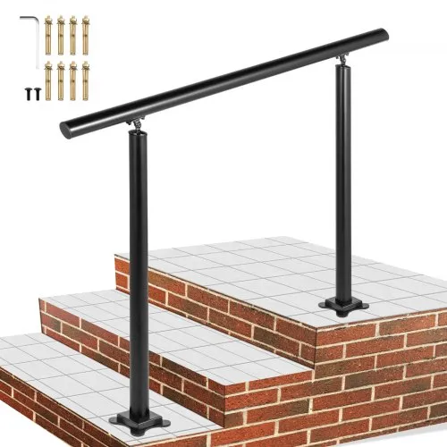 VEVOR Treppengeländer 0,914 m außen Geländer aus Aluminium, Schwarz Hauseingangsgeländer Handlauf mit einem internen Sechskantschlüssels und 8 M6-Erweiterungsschrauben für Privathaushalte, Bürobereiche VEVOR Treppengeländer 0,914 m außen Geländer aus Aluminium, Schwarz Hauseingangsgeländer Handlauf mit einem internen Sechskantschlüssels und 8 M6-Erweiterungsschrauben für Privathaushalte, Bürobereiche
