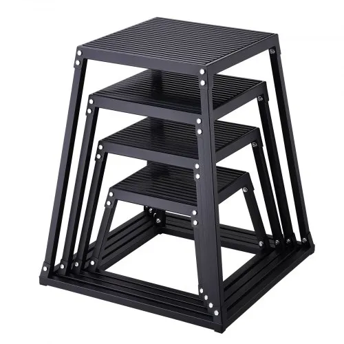VEVOR 4-teilige Plyometrische Sprungboxen, 305/458/609/762 mm Plyometric Box Schwarz, Rutschfestes Fitness-Übungs-Step-Up-Box-Set für Heim-Fitness-Training, Konditions-Krafttraining, Jump Training VEVOR 4-teilige Plyometrische Sprungboxen, 305/458/609/762 mm Plyometric Box Schwarz, Rutschfestes Fitness-Übungs-Step-Up-Box-Set für Heim-Fitness-Training, Konditions-Krafttraining, Jump Training