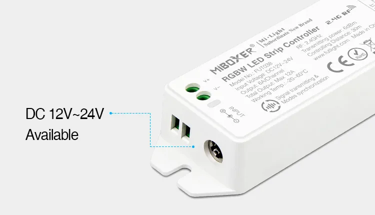 MiBoxer FUT038M LED Controller RGB-W 2,4GHz DC12/24V für LED Strips – Bild 7