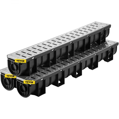 VEVOR Entwässerungsrinne-Set, 3er-Pack, Terrassenrinne, Edelstahl-Grabenentwässerungssystem 15 x 13 x 100 cm, mit 3 Endkappen, Steckverbindung, für Gartenablauf, Auffahrt, Pool, Gehweg VEVOR Entwässerungsrinne-Set, 3er-Pack, Terrassenrinne, Edelstahl-Grabenentwässerungssystem 15 x 13 x 100 cm, mit 3 Endkappen, Steckverbindung, für Gartenablauf, Auffahrt, Pool, Gehweg