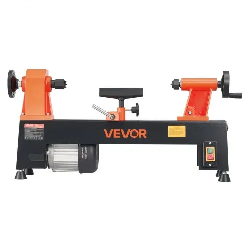 VEVOR Drechselbank 254 x 465 mm 1/2 PS Tischdrehbank mit 5 Drehzahlstufen, für Anfänger und Hobbybastler, mit Thermoschutz, Robustem Metallrahmen und Komplettem Zubehörset für Weich- und Hartholz – Bild 9