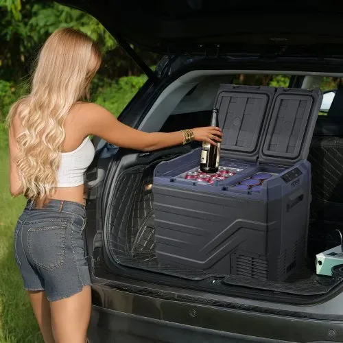 VEVOR Autokühlschrank, 12-Volt-Autokühlschrank, tragbarer 40-Liter-Gefrierschrank mit zwei Zonen, einstellbarer Bereich von -20 °C bis 20 °C, 12/24 V Gleichstrom und 100–240 V Wechselstrom, Kompressorkühler für den Außenbereich, Camping, Wohnmobil – Bild 7