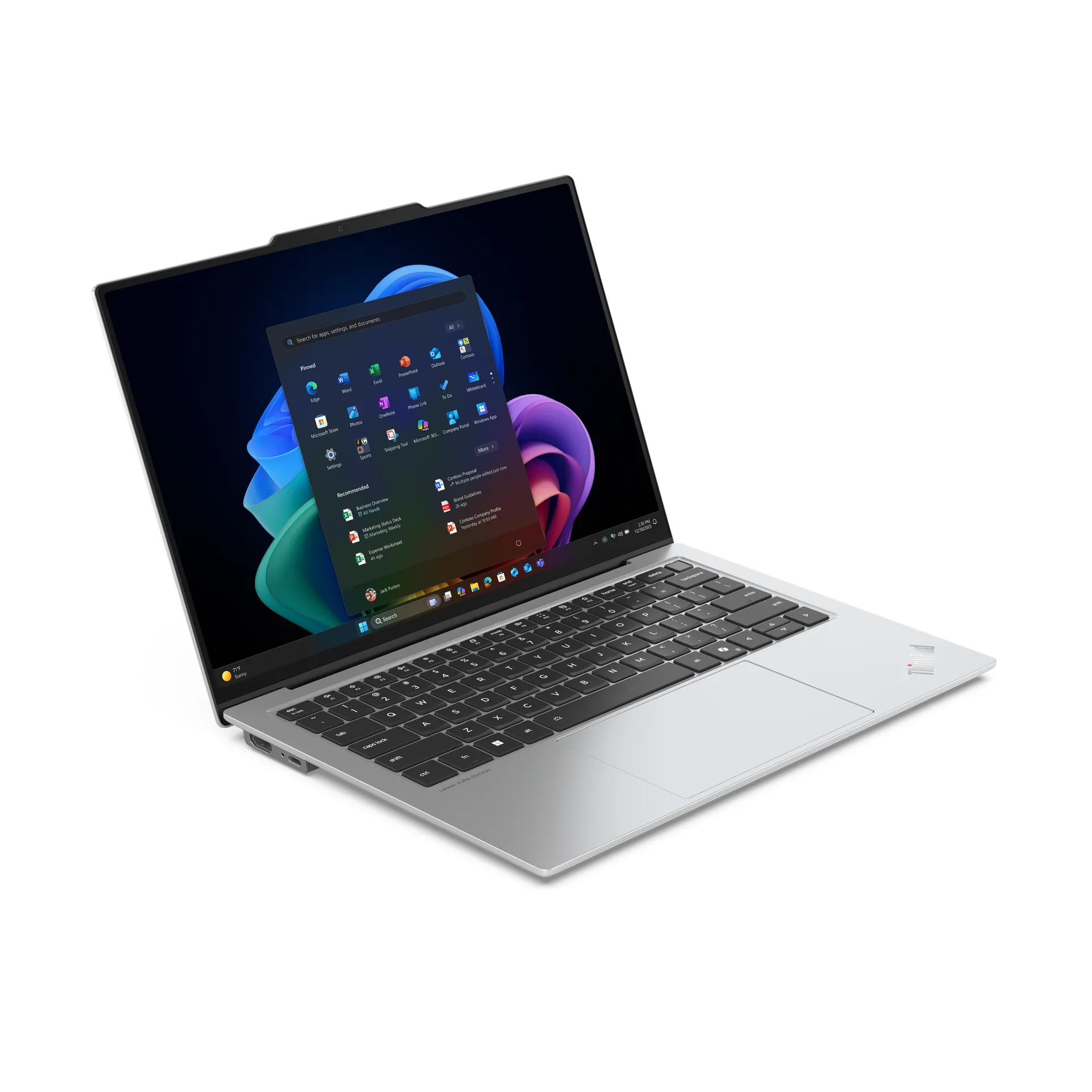 Lenovo ThinkPad X9-14 Gen 1 Aura Edition Copilot+ PC Intel Core Ultra 7 258V Laptop 35,6 cm (14") Touchscreen 2.8K 32 GB LPDDR5x-SDRAM 1 TB SSD Wi-Fi 7 (802.11be) Windows 11 Pro Deutsch Weiß – Bild 5