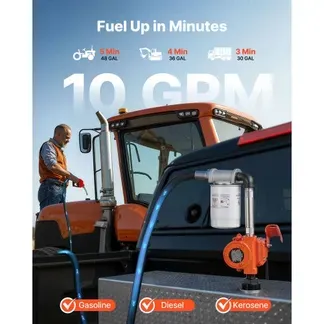 VEVOR Kraftstoffpumpe, 12 V DC, 37 L/min, Dieselpumpen-Set, mit automatischer Abschaltdüse, Förderschlauch, Überhitzungsschutz, Stromkabel, explosionsgeschützt, für Benzin, Diesel & Kerosin VEVOR Kraftstoffpumpe, 12 V DC, 37 L/min, Dieselpumpen-Set, mit automatischer Abschaltdüse, Förderschlauch, Überhitzungsschutz, Stromkabel, explosionsgeschützt, für Benzin, Diesel & Kerosin