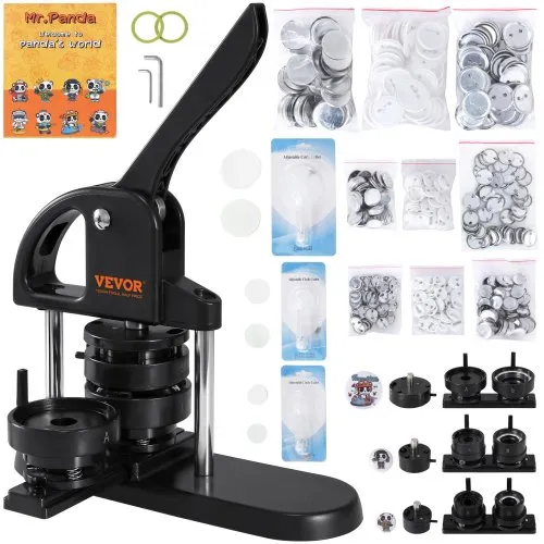 VEVOR Buttonmaschine Knopfmachermaschine 25/32/58mm, Badge Punch Press, Buttonpresse, DIY Badge Press Machine Button Badge Maker für Personalisiertes Abzeichen inkl. Zauberbuch VEVOR Buttonmaschine Knopfmachermaschine 25/32/58mm, Badge Punch Press, Buttonpresse, DIY Badge Press Machine Button Badge Maker für Personalisiertes Abzeichen inkl. Zauberbuch