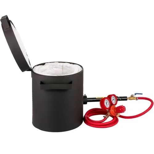 VEVOR Propan Schmelzofen 10 KG, Gas Metall Schmelzofen Propan Ton Grafit Tiegel, Edelmetall Schmiedeofen Propan-Regler 0-350 psi, Ofenboden 20 mm, Schmelzzeit 10 min, 2,54 cm Keramikfaser feuerfest – Bild 9
