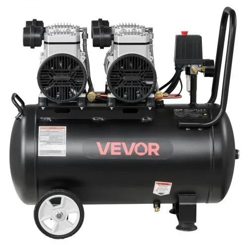 VEVOR 3 KW Druckluftkompressor, Ölfreier Kompressor mit 50 L Lufttank, Flüsterkompressor mit 255 L/min bei 6,2 bar & Max. 8 bar, Tragbarer Luftkompressor mit Rädern & Griff für Werkstatt Heimwerker – Bild 8