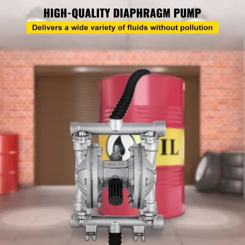 VEVOR Luftbetriebene Doppelmembranpumpe 11.4L/min(3GPM) mit 1,27 cm Einlass und Auslass VEVOR Luftbetriebene Doppelmembranpumpe 11.4L/min(3GPM) mit 1,27 cm Einlass und Auslass