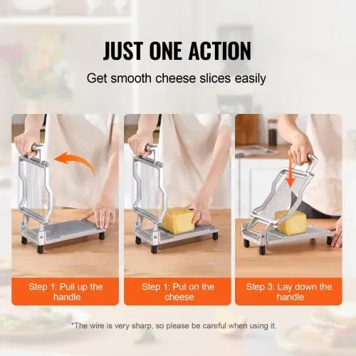 VEVOR Käseschneider mit Draht, 0,2 Zoll ultradünne Käse-Butterschneideklinge, abnehmbarer Käsehobeldraht, kommerzieller Käsehobel aus Aluminiumlegierung mit Messerdraht aus 316er Edelstahl, zum Kochen in der Küche – Bild 2