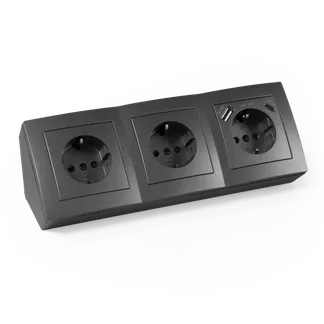 Steckdosenblock McPower “Flair“ anthrazit, 3-fach Schutzkontakt + USB-C / USB-A Steckdosenblock McPower “Flair“ anthrazit, 3-fach Schutzkontakt + USB-C / USB-A