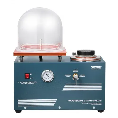 VEVOR Vakuum-Einbettgussmaschine 400 ml mit 3 CFM-Pumpe & Glocke & Präzisionsmanometer, Metallschmuckgusswerkzeug Vakuumgussmaschine zum Gießen von Schmuck und Schmelzen (28 x 28 cm) 290 W Leistung – Bild 9
