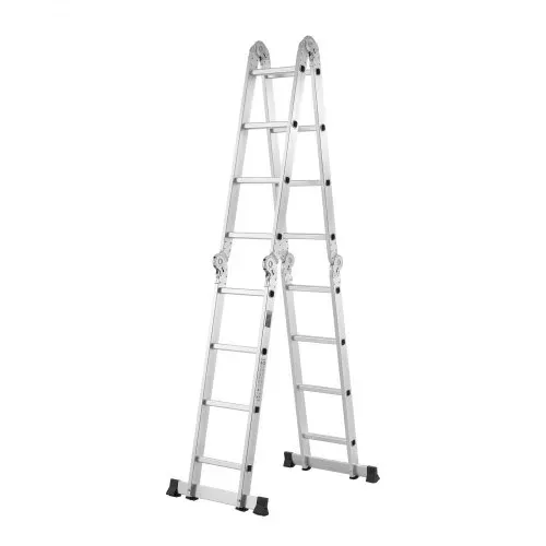 VEVOR Mehrzweckleiter, 7-in-1-Multifunktionsleiter, Teleskopleiter mit A-Rahmen und 4 Stufen, Leitergerüst 4600 mm, verstellbare Hochleistungsleiter, 150 kg Tragkraft für den Außenbereich zu Hause – Bild 10