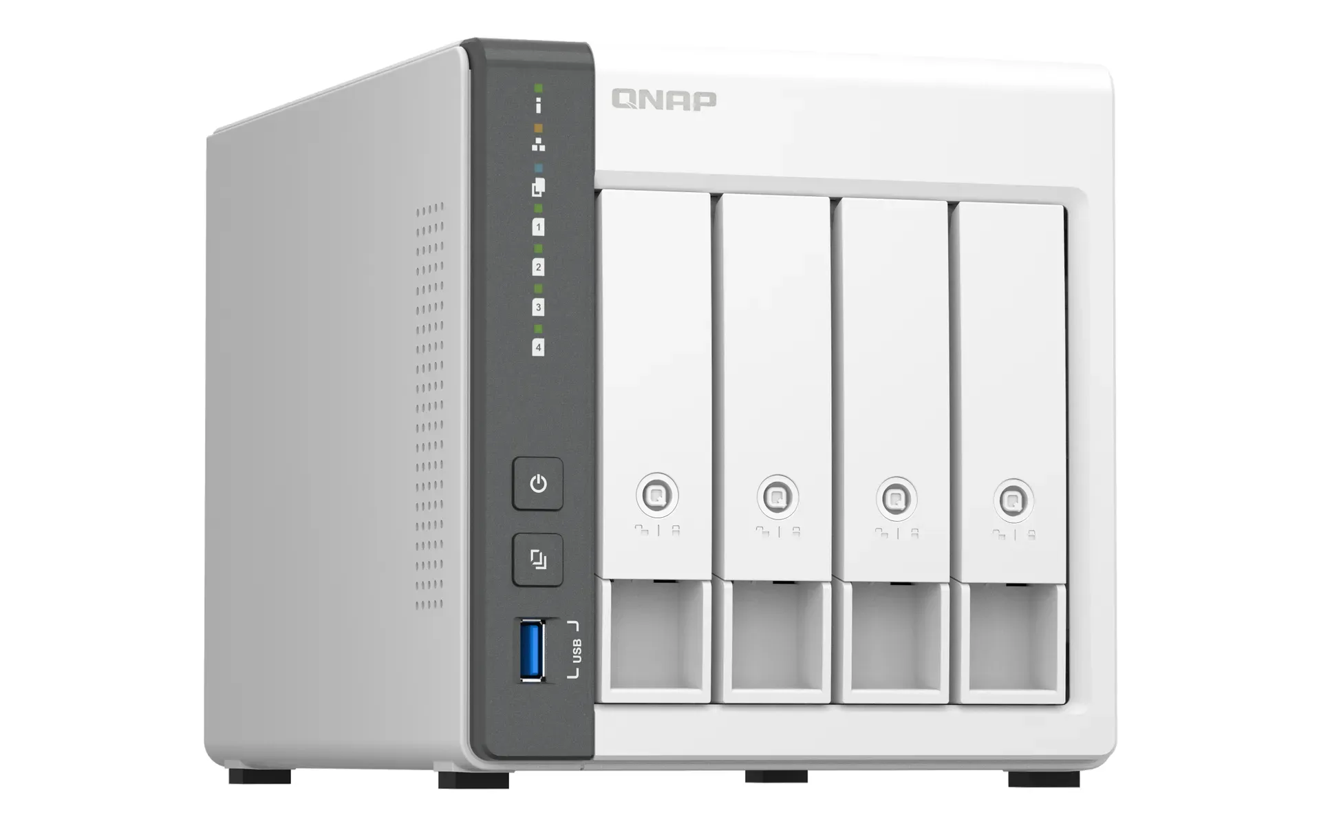 QNAP TS-433 NAS Tower ARM Cortex-A55 4 GB 0 TB QNAP QTS Weiß – Bild 4