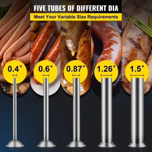 VEVOR Wurstfüller 7L Fleischwölfe Wurstmaschine Wurstfüllmaschine Horizontal Edelstahl Wurstspritze – Bild 4
