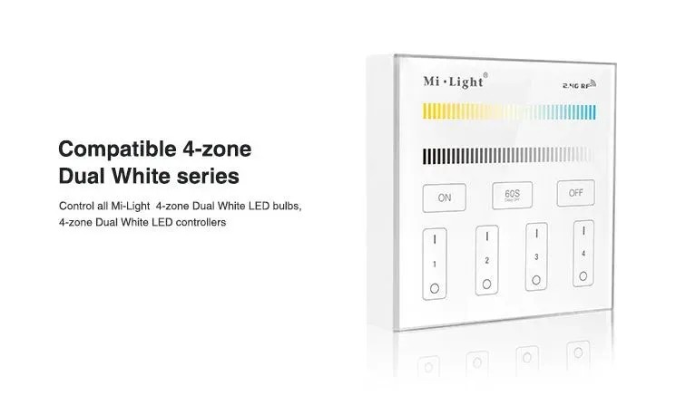 MiBoxer B2 LED Fernbedienung Smart Panel dual white (CCT) 4-Zonen – Bild 6