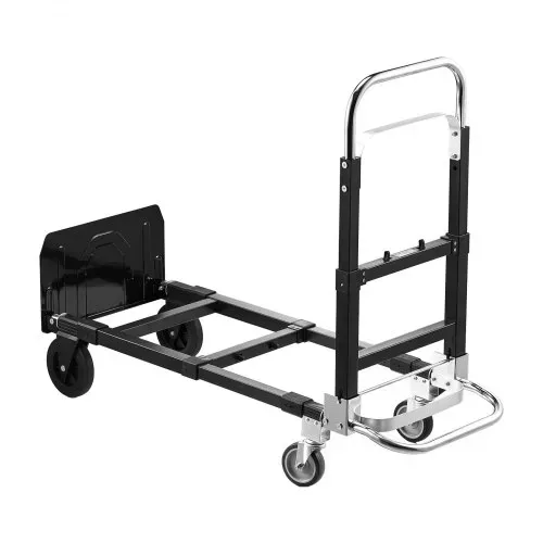 VEVOR 2-in-1-Sackkarre, zusammenklappbar, 227 kg Tragkraft im 4-Rad-Modus, umwandelbarer Transportwagen mit verstellbarem Griff, Handkarre, Transportkarre für Umzüge, Büro, Lager – Bild 8
