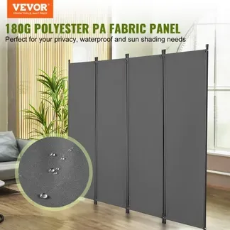 VEVOR Raumteiler Trennwand 4-teiliger Paravent Stellwand, faltbarer Sichtschutz für Büro Schlafzimmer Esszimmer Arbeitszimmer Balkon, Raumtrenner freistehend (56 x 45 x 172,5 cm), Grau VEVOR Raumteiler Trennwand 4-teiliger Paravent Stellwand, faltbarer Sichtschutz für Büro Schlafzimmer Esszimmer Arbeitszimmer Balkon, Raumtrenner freistehend (56 x 45 x 172,5 cm), Grau