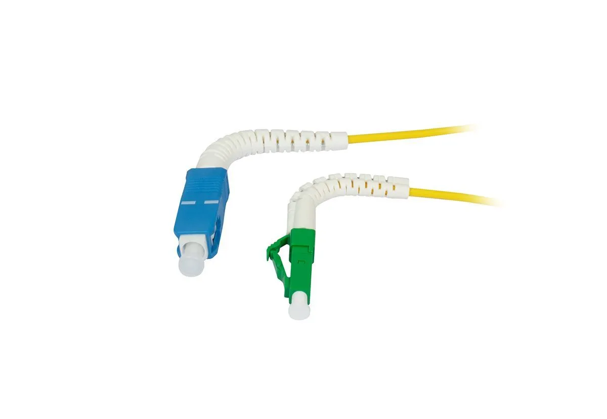 LWL-1-Faser-Patchk. 1,5mtr.LC(APC)-SC, 9/125u, OS2, G657A2, AD=2mm, flexible Knickschutztülle, Synergy21, – Bild 2