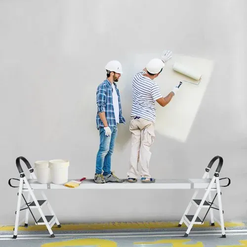 VEVOR Teleskop-Arbeitsplanke aus Aluminium, 2,74-4,57 m, 227 kg Tragkraft, 31,75 cm breite Aluminium-Gerüstplanke, Verlängerungs-Bühnenplanke mit rutschfester Plattform, Gerüstleiter-Zubehör – Bild 7
