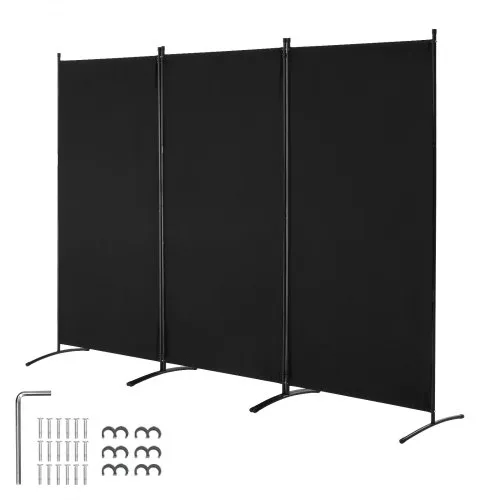 VEVOR Raumteiler 3 Paneele Raumteiler 260 x 184 x 52 cm, faltbarer Sichtschutz & tragbarer Trennwandteiler zur Raumtrennung, freistehende Raumteiler für Büro Schlafzimmer Arbeitszimmer, Schwarz VEVOR Raumteiler 3 Paneele Raumteiler 260 x 184 x 52 cm, faltbarer Sichtschutz & tragbarer Trennwandteiler zur Raumtrennung, freistehende Raumteiler für Büro Schlafzimmer Arbeitszimmer, Schwarz