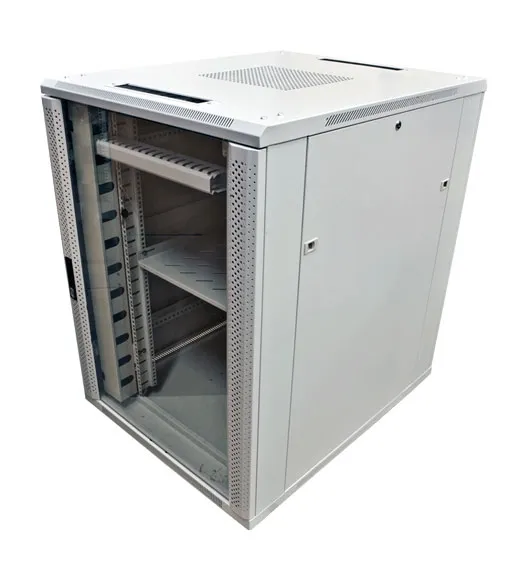 ALLNET 19"Schrank, 32HE, B800/T1000mm, Glastür, Lichtgrau, SNB-Serie, – Bild 3