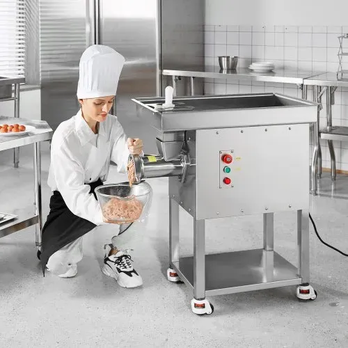 VEVOR kommerzieller Fleischwolf 9,98 kg/min elektrischer Fleischwolf 2200 W mit Klingen & Mahlplatten, Wurstmaschine, gewerblicher Fleischwolf aus Edelstahl für Küche Restaurant Metzgerei – Bild 7