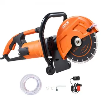 VEVOR Elektrische Betonsäge, 230 mm, Hochleistungs-Kreissäge 2000 W, Schnitttiefe 89 mm, Nass-/Trocken-Scheibensäge mit Wasserrohr, Wasserpumpe, Sägeblatt, für Stein und Ziegel VEVOR Elektrische Betonsäge, 230 mm, Hochleistungs-Kreissäge 2000 W, Schnitttiefe 89 mm, Nass-/Trocken-Scheibensäge mit Wasserrohr, Wasserpumpe, Sägeblatt, für Stein und Ziegel