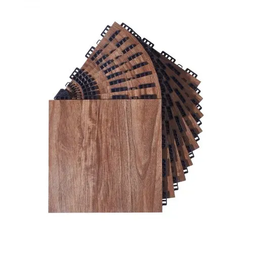 VEVOR Bodenbelag-Set, Tanzbodenfliesen, 315x315 mm, 9-teiliger ineinandergreifender Tanzboden, tragbarer Tanzübungsboden mit gepolsterter Basis (Eichenholzmaserung, 9 Quadratfuß/Karton) – Bild 8