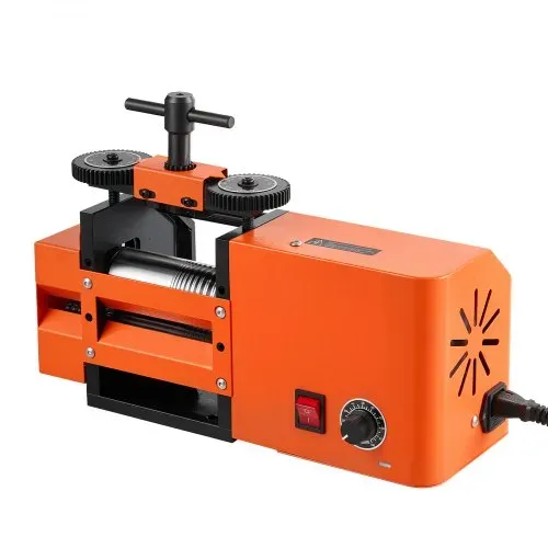 VEVOR Elektrisches Schmuckwalzwerk 3-in-1 Walzwerk Flach Vierkant Halbrund, Werkzeug für DIY-Schmuckhersteller, Einstellbare Dicke 0,03–7 mm, zum Pressen von Duktilen Metallen wie Gold Silber Kupfer – Bild 9