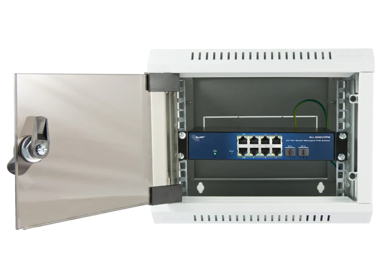 ALLNET Switch smart managed Layer2 10 Port • 8x 1 GbE • PoE Budget 240 Watt • 8x PoE at / 2x PoE bt • 2x SFP • Lüfterlos , 19" • ALL-SG8410PM – Bild 9