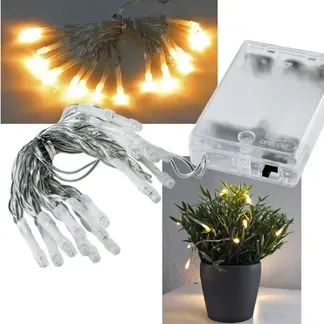 LED Batterie-Lichterkette “CT-BK20” 2m warmweiß, transp. Kabel, 20 LEDs LED Batterie-Lichterkette “CT-BK20” 2m warmweiß, transp. Kabel, 20 LEDs