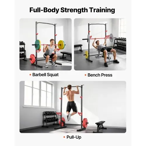 VEVOR Power Cage Squat Rack 454 kg Belastbar, multifunktionales Power Rack für Heimfitnessstudio mit 4 Bandhalterungen & verstellbarem J-Haken & Sicherheitsstangen für Klimmzüge mit Langhantel VEVOR Power Cage Squat Rack 454 kg Belastbar, multifunktionales Power Rack für Heimfitnessstudio mit 4 Bandhalterungen & verstellbarem J-Haken & Sicherheitsstangen für Klimmzüge mit Langhantel