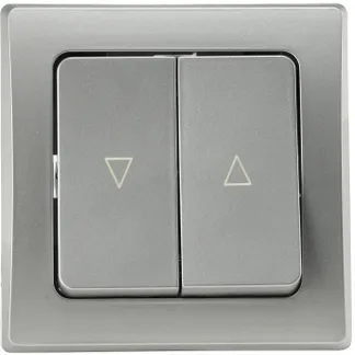 DELPHI Jalousien-Steuerung Hoch/Runter Taster, inkl. Rahmen, UP, silber DELPHI Jalousien-Steuerung Hoch/Runter Taster, inkl. Rahmen, UP, silber