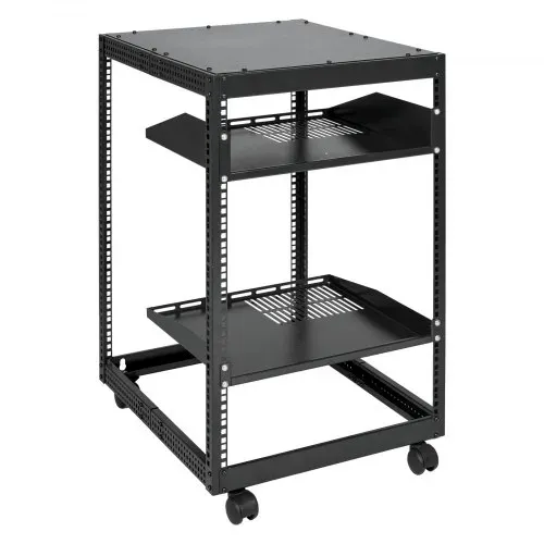 VEVOR 15U-Server-Rack mit offenem Rahmen, 15''-40'' verstellbare Tiefe, freistehender oder wandmontierter Netzwerk-Server-Rack, 4-Pfosten-AV-Rack mit Rollen, bietet Platz für Ihre gesamte Netzwerk-IT- – Bild 10
