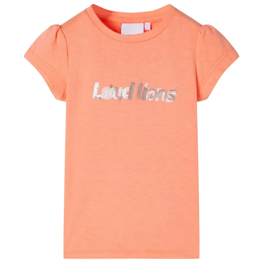 vidaXL Kinder-T-Shirt mit Flügelärmeln Neonorange 92 vidaXL Kinder-T-Shirt mit Flügelärmeln Neonorange 92