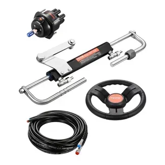 VEVOR 90 PS hydraulisches Außenborder-Lenkset, hydraulisches Bootslenksystem mit 342,9 mm Lenkrad, Steuerpumpe, Hydraulikzylinder und zwei 7924,8 mm Schläuchen für Einzelstation-Einmotorboote VEVOR 90 PS hydraulisches Außenborder-Lenkset, hydraulisches Bootslenksystem mit 342,9 mm Lenkrad, Steuerpumpe, Hydraulikzylinder und zwei 7924,8 mm Schläuchen für Einzelstation-Einmotorboote