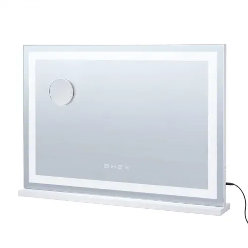VEVOR Hollywood Schminkspiegel mit Beleuchtung, Kosmetikspiegel mit 3 Farbbeleuchtungsmodi, LED-Schminkspiegel mit Lichtern, 5-fache Vergrößerung, Bluetooth, USB, Smart-Touch-Steuerung, 797x547mm – Bild 10
